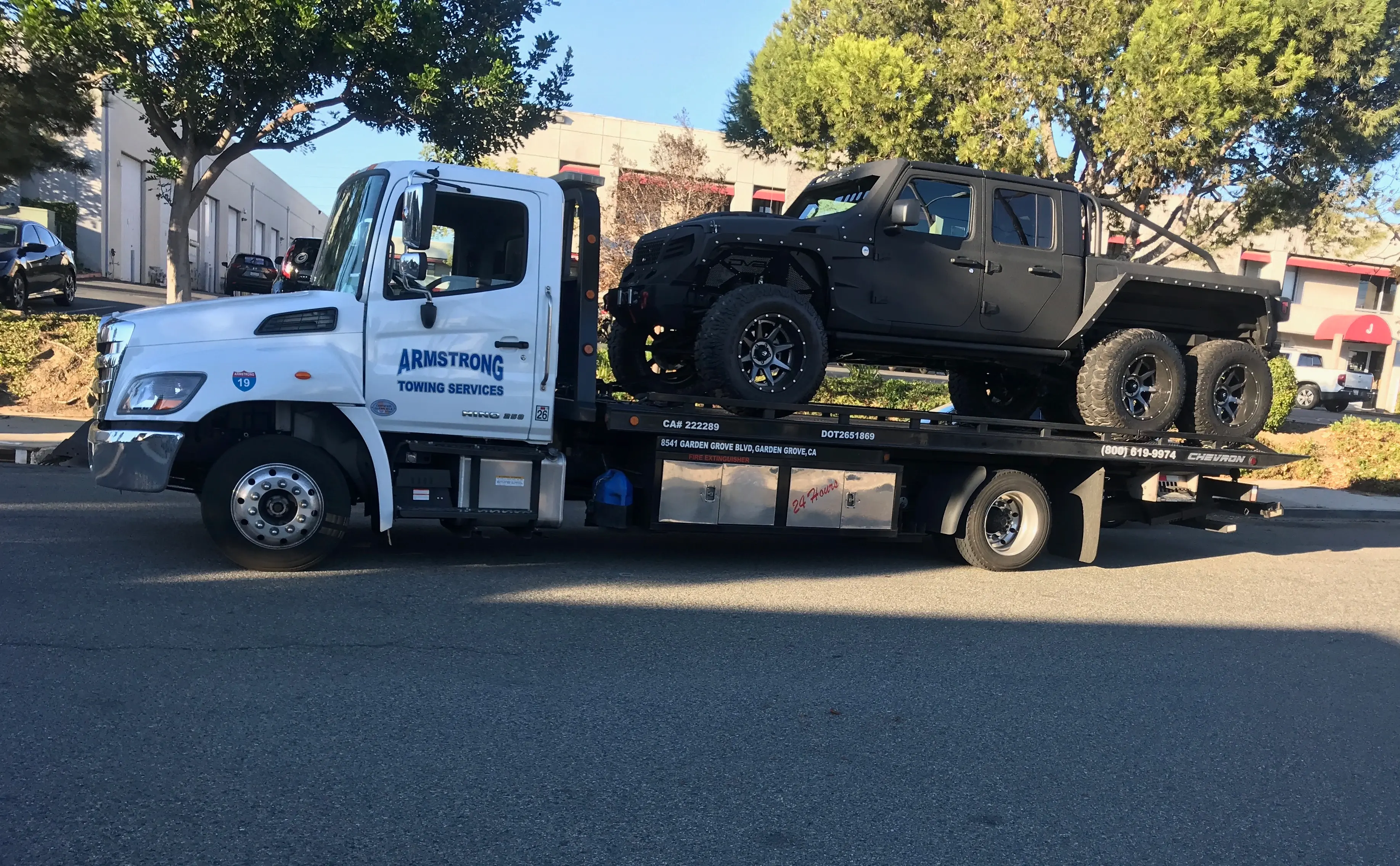 Night time vehicle recovery on residential street