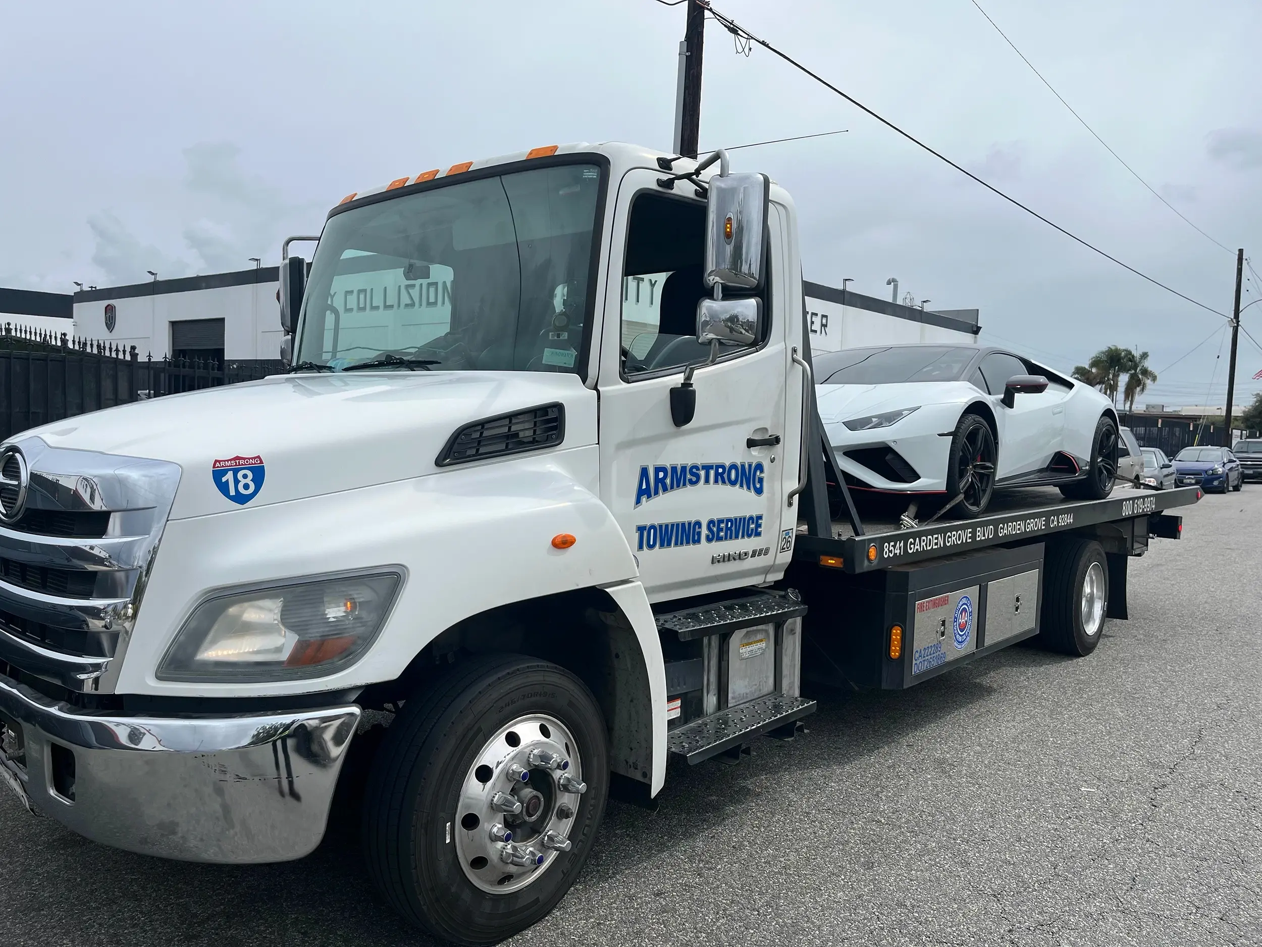 Tow operator securing chains for safe transport